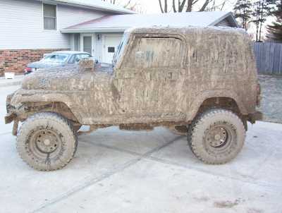 Mud Covered Jeep
