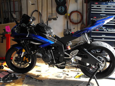R6 During the Exhaust Install