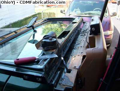 Cowl seal is glued to windshield frame